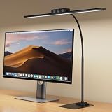 KableRika LED Schreibtischlampe Dimmbar, Flimmerfreie Augenschonende Tageslichtlampe, 4 Farbtemperaturen + 4 Helligkeitsstufen, Flexibler Schwanenhals, für Homeoffice, Lesen & Monitor, Schwarz