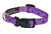 Sassy Dog Wear 6-12-Inch Orchid/Navy Polka Dot Dog Collar, X-Small