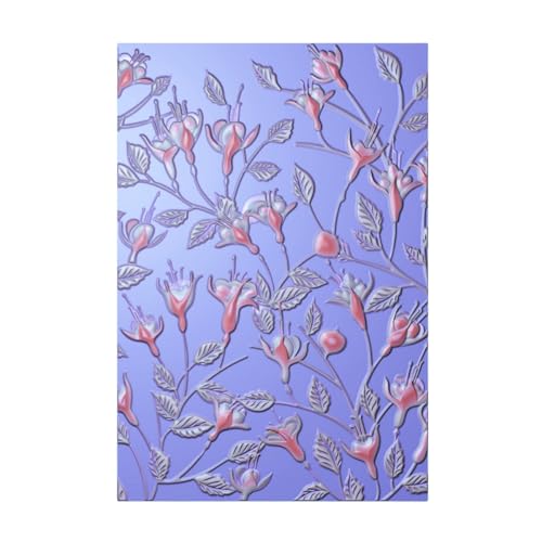 KIRABATIO Fuchsia Cascade ?3D Embossing Folder, Flower Background Clear Plastic Texture Fades Embossing Folders Template for Card Making Scrapbooking Paper Craft Album Stamps DIY Decoratio