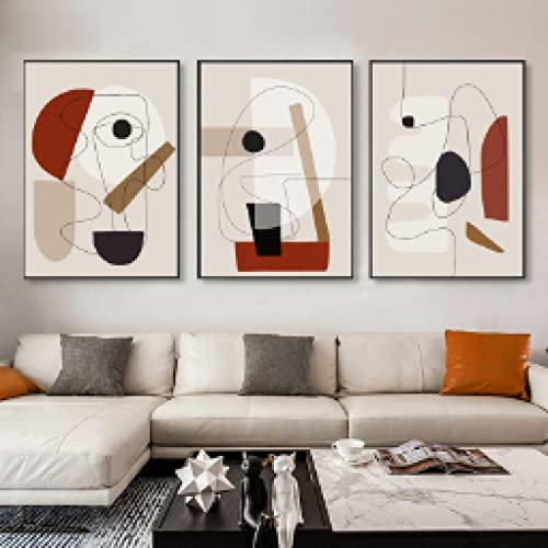 Toile peinture géométrique nordique abstraite pour sublimer votre mur de porche