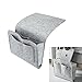 Bolsillo de almacenamiento para mesilla de noche, de fieltro, organizador de almacenamiento antideslizante, para organizar libros, accesorios y otros objetos pequeños (gris)