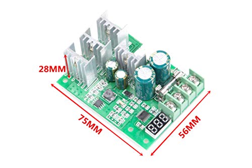 Knacro Pwm Dc Motor Governor Controller 20A (30A Max) Dc 6V-60V 12V 24V 36V 48V Brush Dc Motor Controller Digital Display 0-100% Speed Regulation #TOP5