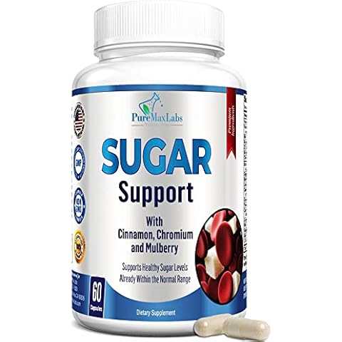 YUMMYVITE Sugar Support Supplement with Cinnamon, Chromium, Mulberry, Alpha Lipoic Acid - 20 Herbs & Vitamins - Non-GMO, 60 Capsules Cover