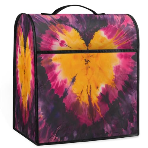 Coffee Maker Cover Tie Dye Heart Kitchen Appliance Covers Small Appliance Covers Blender Cover Juicer Cover Dust Covers for Kitchen Appliances with Top Handle and Pockets,Washable,C72