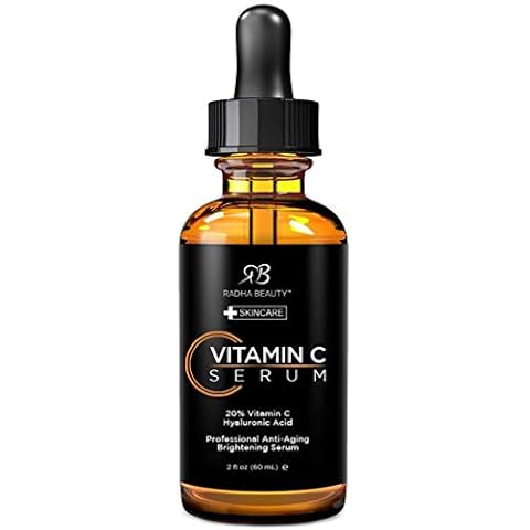 Radha Beauty Natural Vitamin C Serum for Face, 60mL - 20% Organic Vitamin C + Vitamin E + Hyaluronic Acid, Facial Serum for Anti-Aging, Wrinkles, and Fine Lines Cover
