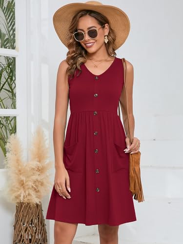 Image of Heymoments Women Sleeveless Summer Beach Dresses with Pockets