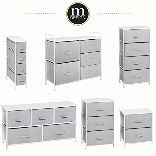 Mdesign Tall Dresser Storage Tower Stand With 4 Removable Fabric Drawers - Steel Frame, Wood Top Organizer For Bedroom, Entryway, Closet - Lido Collection - Gray #TOP6