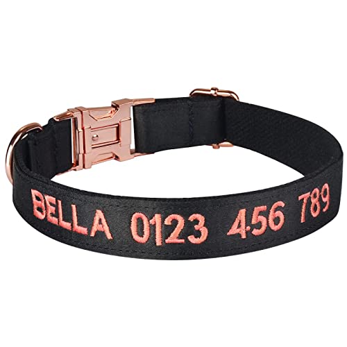 Collar De Perro Personalizado Collares De Cachorro Grabados Personalizados Hombre Mujer,Negro,XS 21-32cm Cover