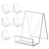 Elimons 6PACK Acrylic Book Stand Clear Acrylic Display Easel Holder for Displaying Picture Albums,...