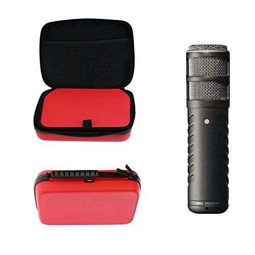 Navitech Cas de Transport Antichoc de Microphone de Podcast Rouge Compatible avec Rode Procaster/Podcaster