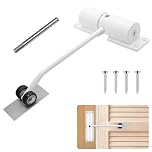 PCKOBEVER Spring Door Closer,Safety Automatic Door Closer,Adjustable Door Spring Closer Door Stopper for Commercial & Home Use,Quiet Auto Door Closing with Adjusting Rod and Screws (White)