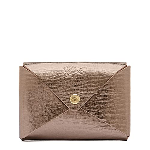IL BISONTE |kreditkartenetui für Damen und Visitenkartenetui aus doppeltem Rindsleder - Sovana SCC031 | Made in Italy (Bronze) Cover