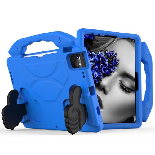 Coque iPad Pro 11 2024 poignée intégrée idéale pour les déplacements et les enfants bleu