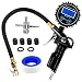 Tire Pressure Gauge,255 PSI Digital Tire Inflator Gauge, with Solid Brass Hardware, 360 Degree Rotatable Air Hose - Automatic Reading Pressure Gauge for All Vehicles, Truck, Motorcy (Black)