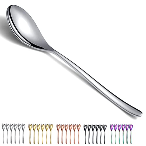 Kyraton Dinner Spoons 6 Pieces, 21.5 cm Stainless Steel Table Spoons, Soup Spoons Silverware Set Sturdy Easy To Clean, Dessert Spoons, Dishwasher Safe