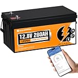 ECO-WORTHY 12V 280AH LiFePO4 Battery,3584Wh Energy with Bluetooth and Low-Temp Protection,Built-in 200A BMS,for Motorhome,Marine,Home Backup,Off-Grid Solar