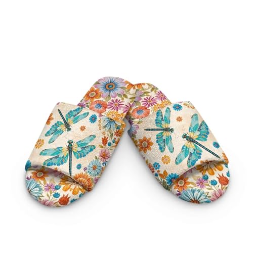 Fuzzy Slipper for Women Men Open-toe Flannel Slippers Anti-Skid Soft Indoor House Shoes Comfy Bedroom Shoes2