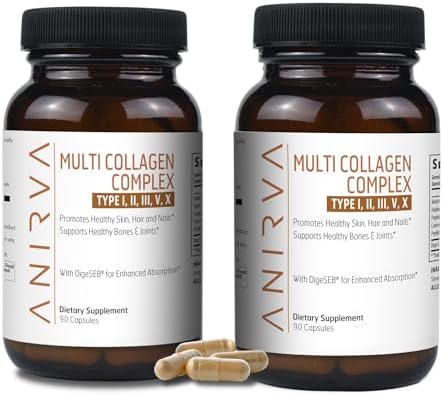 Multi Collagen Pills, Capsules with DigiSEB – Type I, II, III, V, X. Hydrolyzed Collagen Supplements for Women and Men | Collagen Peptides for Skin, Wrinkles, Nails, and Joints. 2 Pack (180 Count) Multi Collagen Pills, Capsules with DigiSEB – Type I, II, III, V, X. Hydrolyzed Collagen Supplements for Women and Men | Collagen Peptides for Skin, Wrinkles, Nails, and Joints. 2 Pack (180 Count)