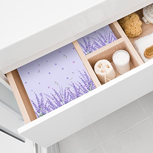 10 Sheets Drawer Liners For Dresser Lavender Scented Drawer Liners Drawer Paper Liner Non Adhesive Scented Liners For Drawers Fragrant Drawer Liners For Home Shelf Closet (Lavender,Lavender) #TOP2