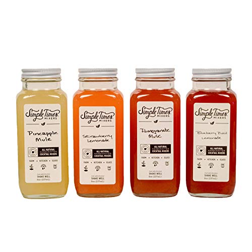 Simple Times Mixers: Real Ingredient Cocktail Mixers│Classics 4-Pack (32 Ounces)│Just Add Alcohol
