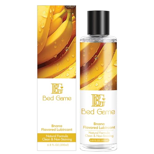 BED GAME Water-Based Banana Flavored Lubricant Personal Lube for Men, Women, and Couples, Massage Gel PH Balanced Massage Oil with Non-Sticky Natural Travel Sized Lube - 6.8 Fl Oz