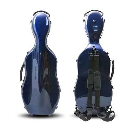 YoungMonic Advance Viola Case Gourd-shaped Fiberglass Viola Box 2 Strong Straps Strong Light Dark Blue Bags (Dark Blue)