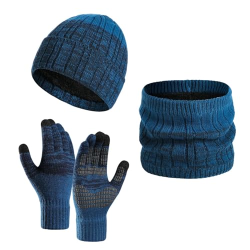 Chapeau écharpe et gants d'hiver doublés en polaire douce pour homme et femme