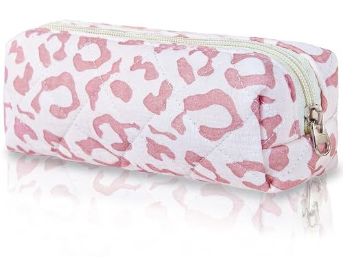 BOAJUNWU Pencil Pouch Cute Pencil Case Office Storage Bag Holder Box Organizer Aesthetic Bow Flower Pattern Makeup Pouch Cosmetic Bag for Women Girls