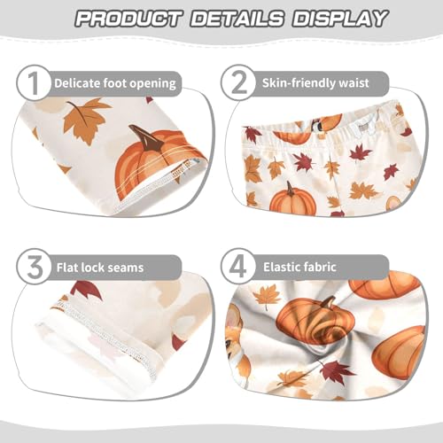 Corgi Pumpkin Girls Leggings,Workout Leggings for Girls Toddler Athletic Legging Size for 3-10T3