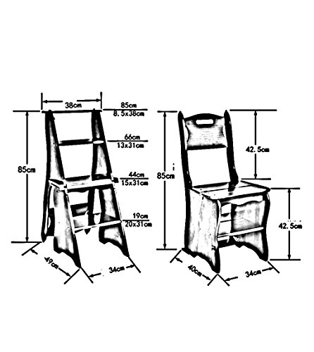 Chaise Pliante Bois Échelle Étagère 4 Marches Multi-Usage DASHADAO - 4