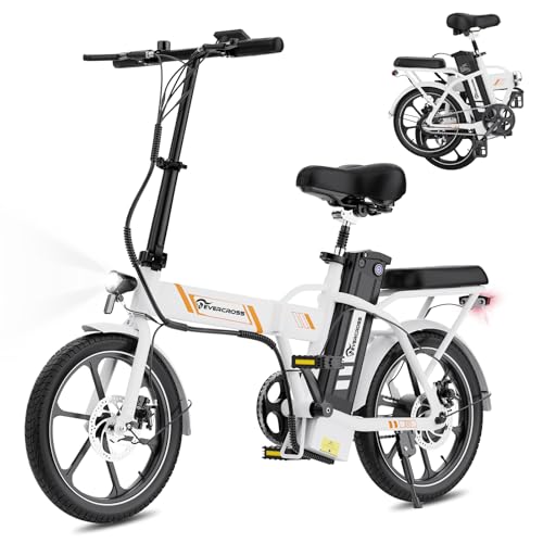EVERCROSS EK5 Bicicletta Elettrica Adulti, Pieghevole E-Bike con Pneumatico Grasso