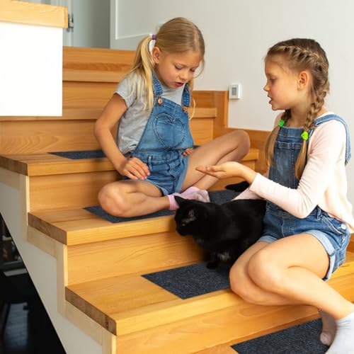 Yskzyz 01-DARK GRAY 10 Pack Stair Treads For Wooden Steps Anti Slip Staircase Carpets Protector With Self Adhesive Indoor Outdoor Stair Rugs thumb #5