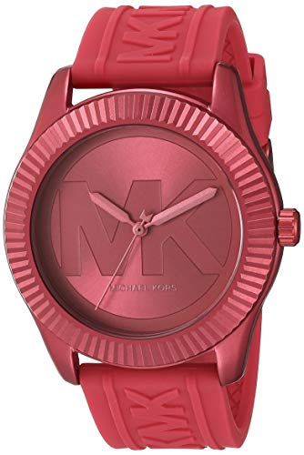 Michael Kors Women's Quartz Watch with Silicone Strap, Pink, 19.6 (Model: MK6803)