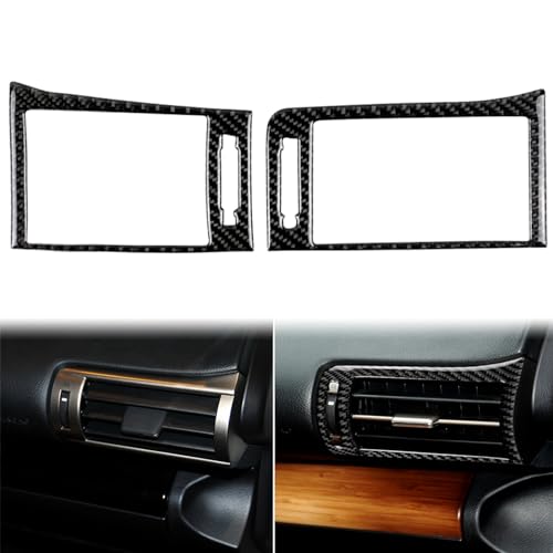Auto Dashboard Sides Air Vent Outlet Frame Decal 2pcs Sticker Real Carbon Fiber Interior Compatible with Lexus IS250 2014 2015/IS200t 2016 2017/IS300 2016-2020/IS350 2014-2020 Accessories Black