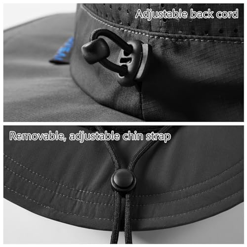 Image of UPF 50+ Bucket Sun Hat with Laser Perforated Mesh Cooling Adjustable Breathable Lightweight for Outdoor Men Women
