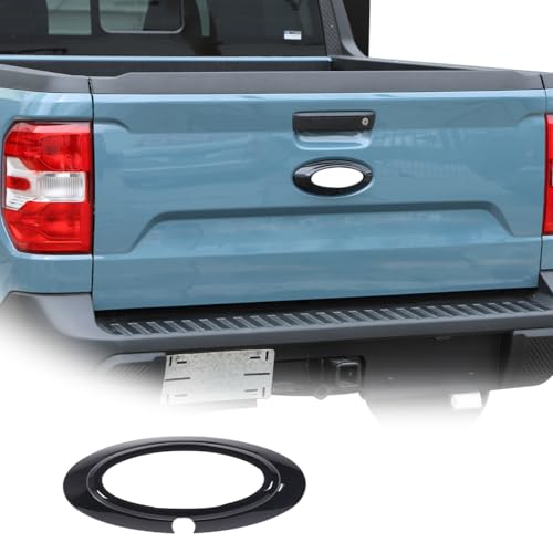 Image of Car Tailgate Emblem Cover Trim Compatible with Ford Maverick 2022-2025, Rear Trunk Logo Back Badge Decoration Cover Trim ABS Exterior Accessories, Glossy Black