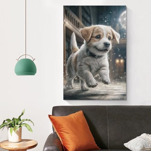 Tableau chien de compagnie impression sur toile grand format maison 60x90