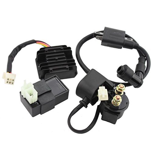 Goofit Ignition Coil 6 Pin Ac Cdi Box 12V Voltage Regulator Rectifier Relay Kit Replacement For Cg 125Cc 150Cc 200Cc 250Cc Vertical Engine Chinese Atv 4 Wheeler Quad Go Kart #TOP26