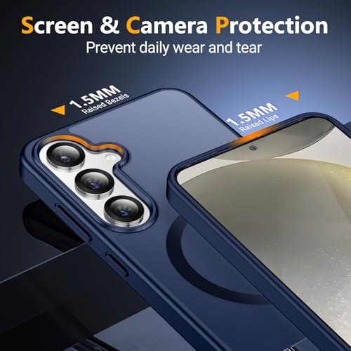 Image of SPIDERCASE Magnetic for Samsung Galaxy S24 Plus Case, [3 Stand Ways][ Military Grade Drop Protection] with Invisible Stand Shockproof Slim Case for Samsung Galaxy S24 Plus 6.7 inch, Blue