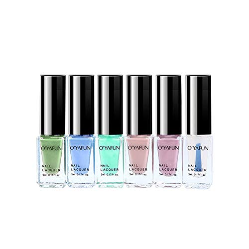 Clest F&H Ensemble de vernis à ongles (6 bouteilles)-Non-toxique écologique facile à décoller et à séchage rapide Vernis à ongles à base d'eau de longue durée-S604