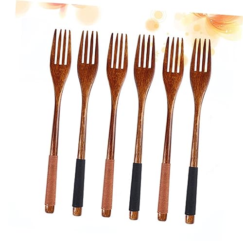 Garneck 6er-pack Japanische Holzgabeln – Gabeln Für Familienessen Camping Und Den Täglichen Gebrauch