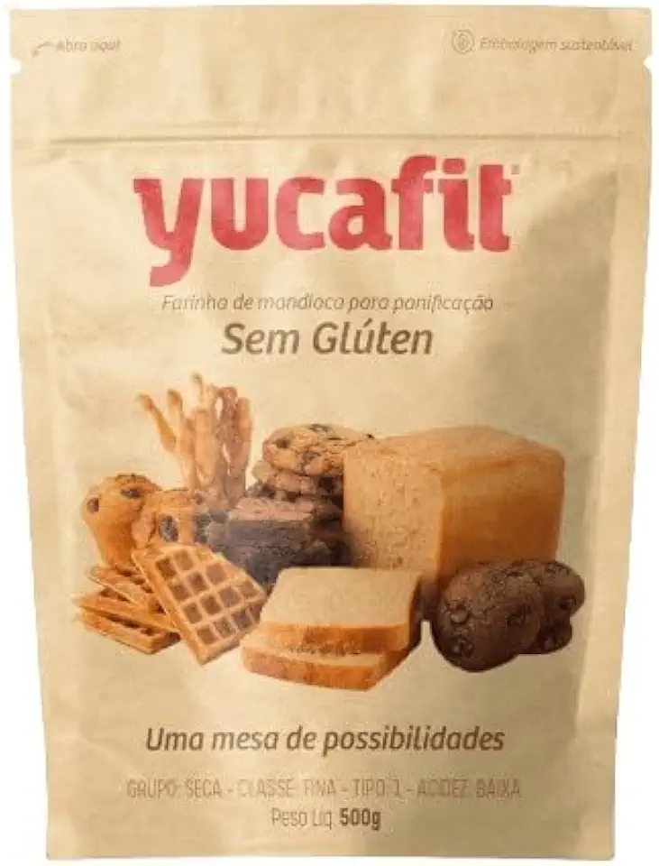 Yucafit® Farinha de Mandioca Especial para Panificação, Sem Glúten, 500g