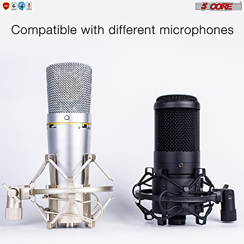 5 Core Metal Shock Mount Studio Recording Microphone Stand Mic Holder (Silver) #TOP9