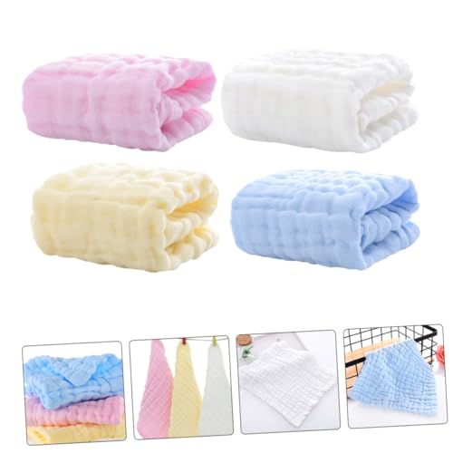 4pcs Washcloths Cotton Absorbent Saliva Towels for Newborns Soft and Gentle Burp Cloths for Bathing and Drooling3