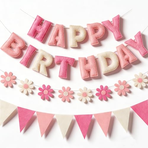 YEOCU Happy Birthday Decorations No DIY Pre-Strung 3D Banner