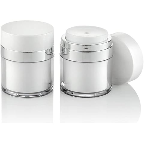 hardinox 2 Pack Airless Pump Jar,Empty Creams Pump Jar Travel Portable Refillable Cosmetic Cream Container,Cosmetic Container 30ml Moisturiser Container (30ml - 2PCS) Cover