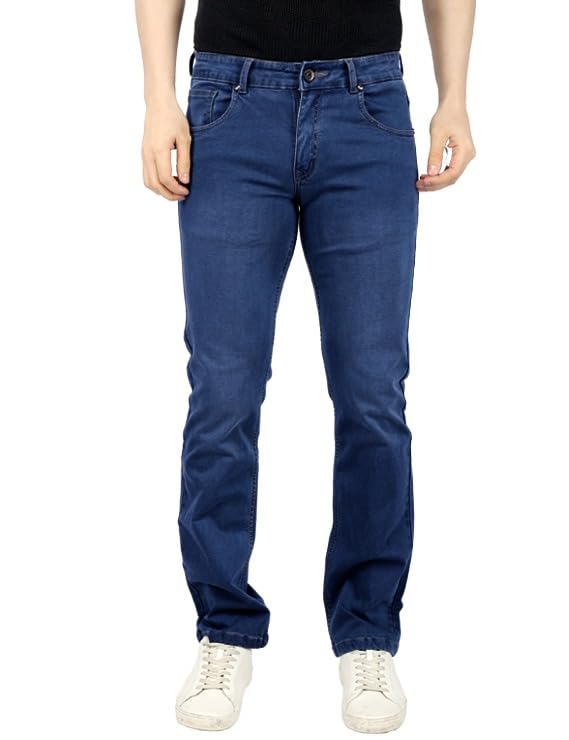 Image of Men's Premium Straight Fit Jeans | Cotton Rich Breathable Denim Pants for Men | Comfortable Regular Wear Casual Jeans