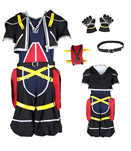 US Size Anime Kingdom Hearts Cosplay Sora Disfraz de Halloween y guantes traje, multicolor, XXS