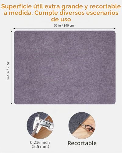 Miniatura 5 de 90 X 140 Cm Protector Suelo Silla Ruedas, Gris Claro Protector Suelo Silla, Antideslizante Protector Suelo, Alfombra Silla Ruedas, Alfombra Silla Gaming, Tapete De Protección De Madera Baldosas