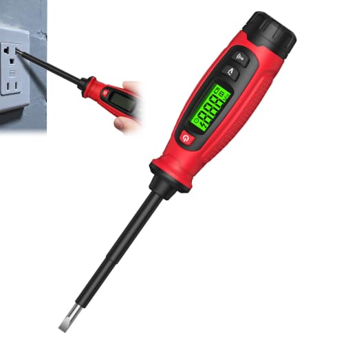 Image of 2-in-1 Voltage Tester Pen, 3-500V AC Non-Contact Voltage Tester Pen (Red)